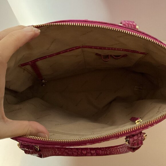 Brahmin Duxbury Leather Crossbody Double Handle Satchel Melbourne Hot Pink - Picture 5 of 8